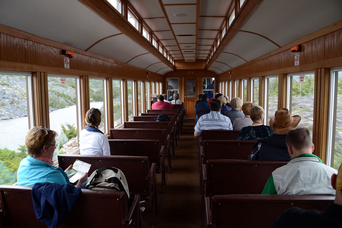 14 Inside The White Pass and Yukon Route Train After leaving Fraser BC On The Tour From Whitehorse Yukon To Skagway